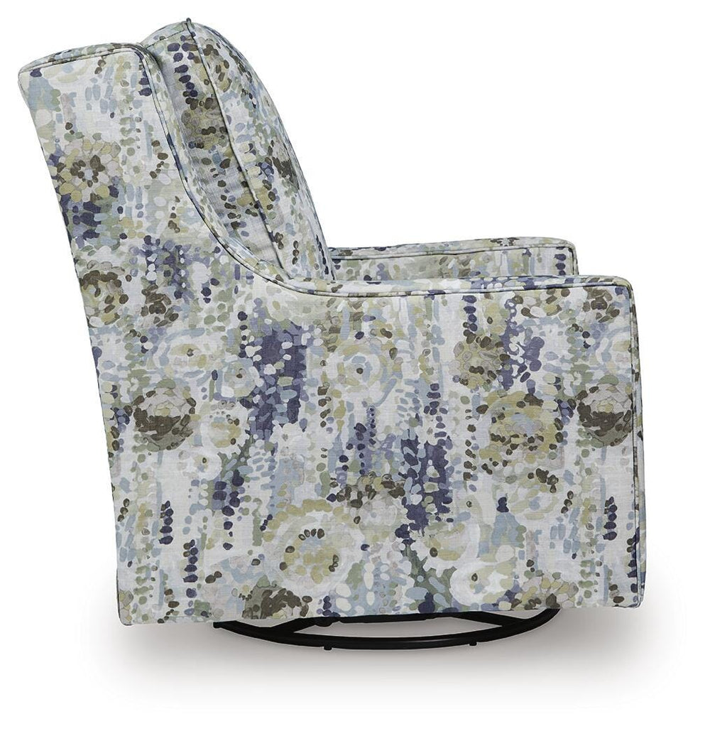 Dustinford Swivel Glider Accent Chair - Blue (4)