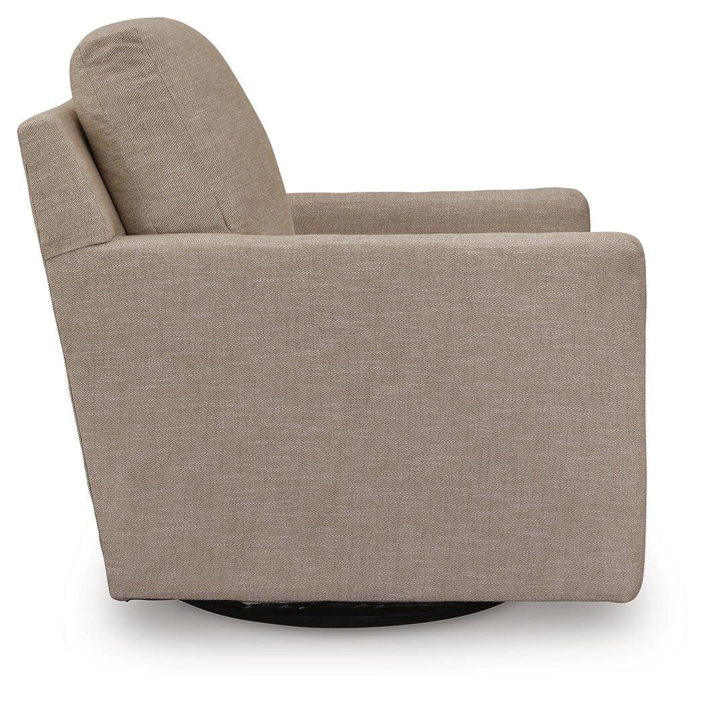Freybourne Next-Gen Nuvella Swivel Accent Chair - Beige (4)