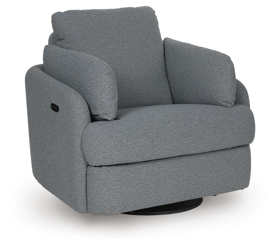 Alainmont Next-Gen Nuvella Swivel Power Recliner - Dark Gray (1)