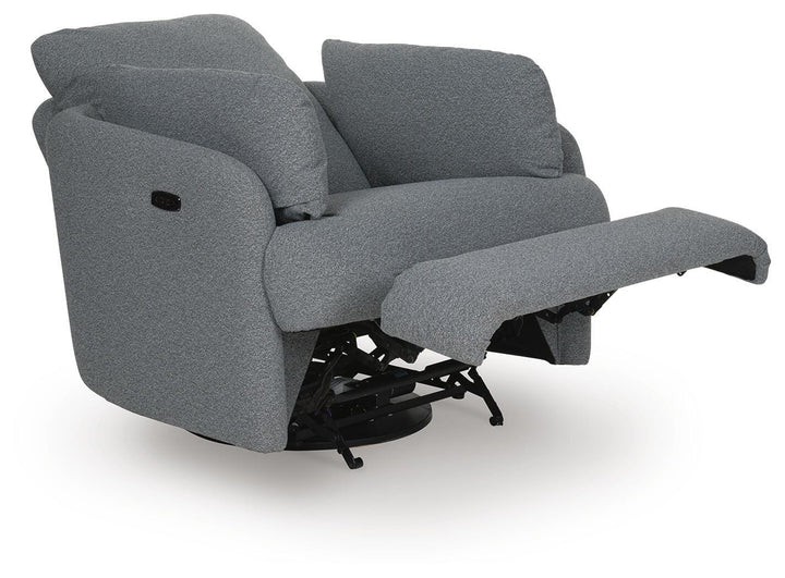 Alainmont Next-Gen Nuvella Swivel Power Recliner - Dark Gray (4)