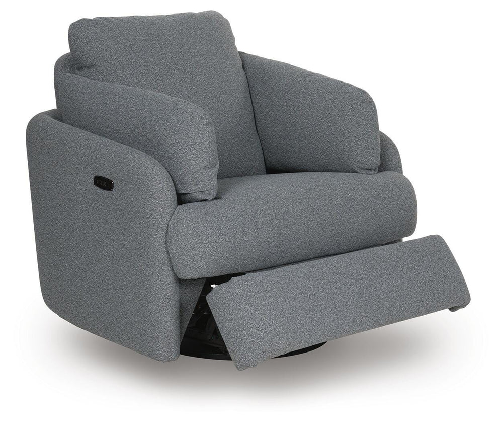 Alainmont Next-Gen Nuvella Swivel Power Recliner - Dark Gray (3)