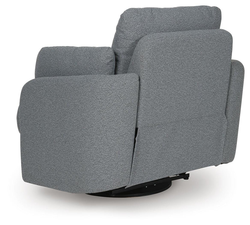 Alainmont Next-Gen Nuvella Swivel Power Recliner - Dark Gray (9)