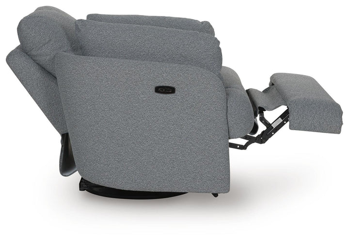 Alainmont Next-Gen Nuvella Swivel Power Recliner - Dark Gray (8)