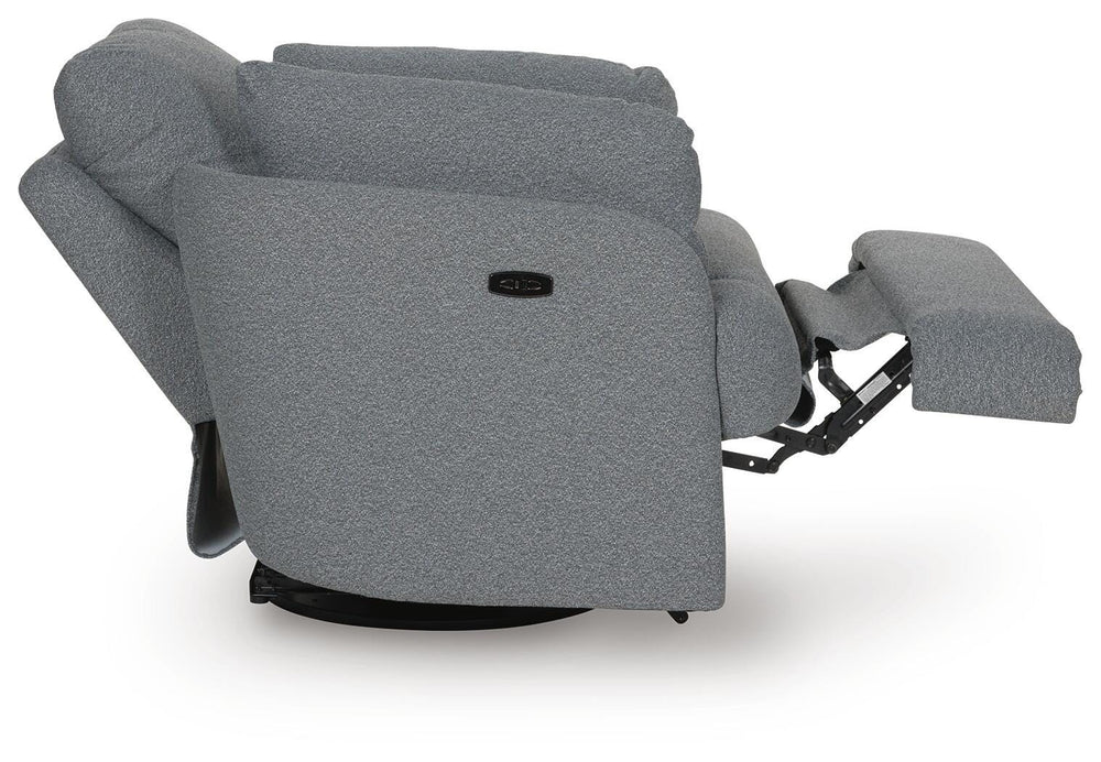 Alainmont Next-Gen Nuvella Swivel Power Recliner - Dark Gray (8)