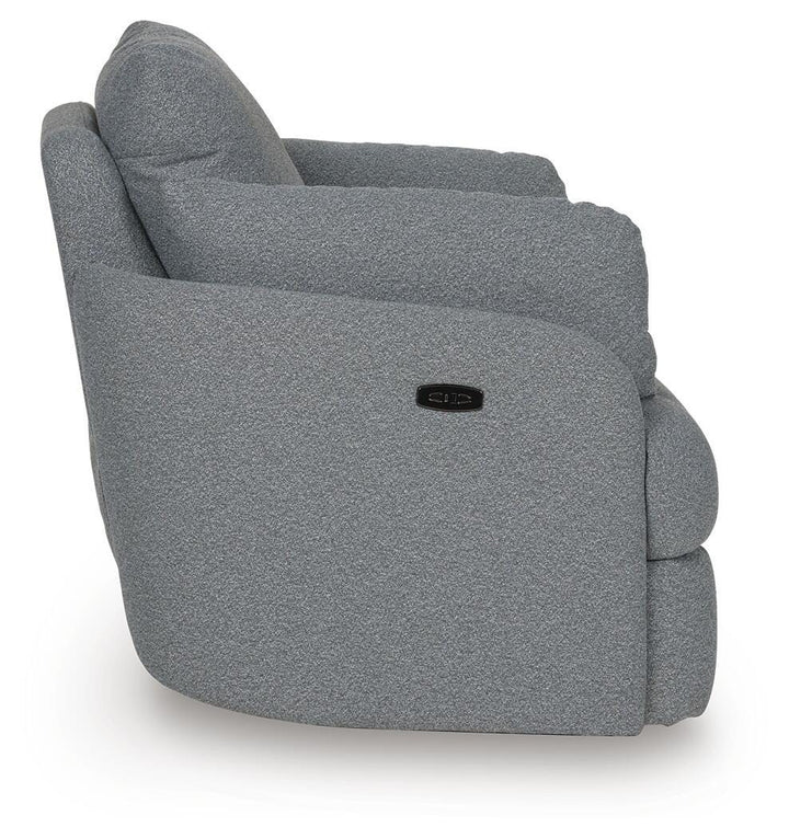 Alainmont Next-Gen Nuvella Swivel Power Recliner - Dark Gray (7)