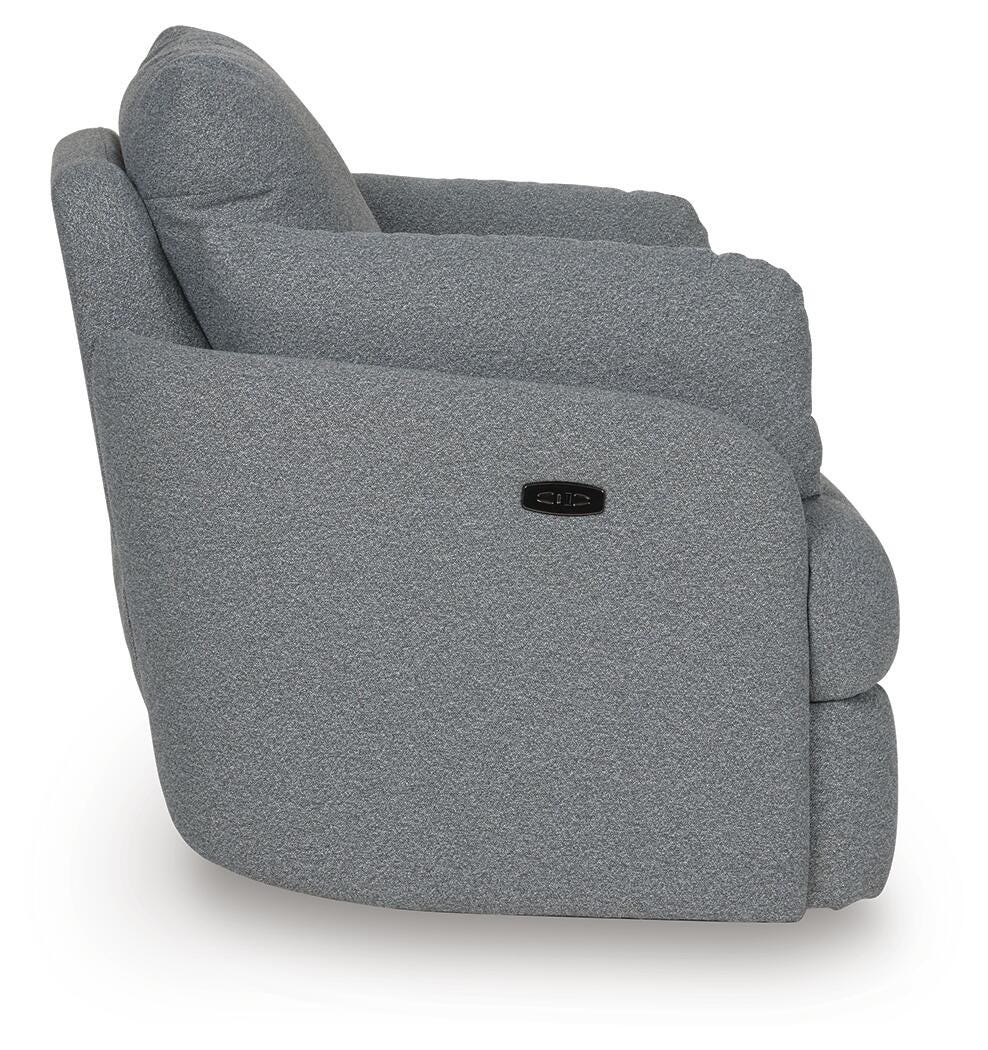Alainmont Next-Gen Nuvella Swivel Power Recliner - Dark Gray (7)