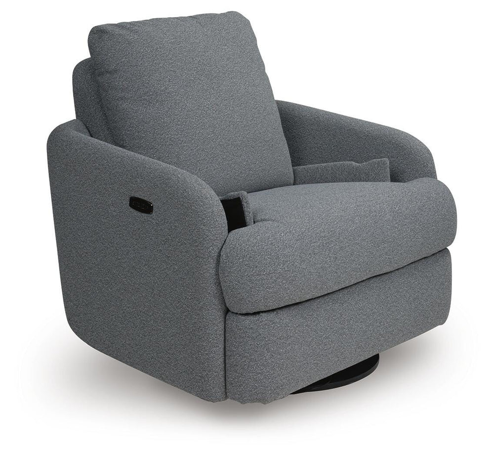 Alainmont Next-Gen Nuvella Swivel Power Recliner - Dark Gray (5)