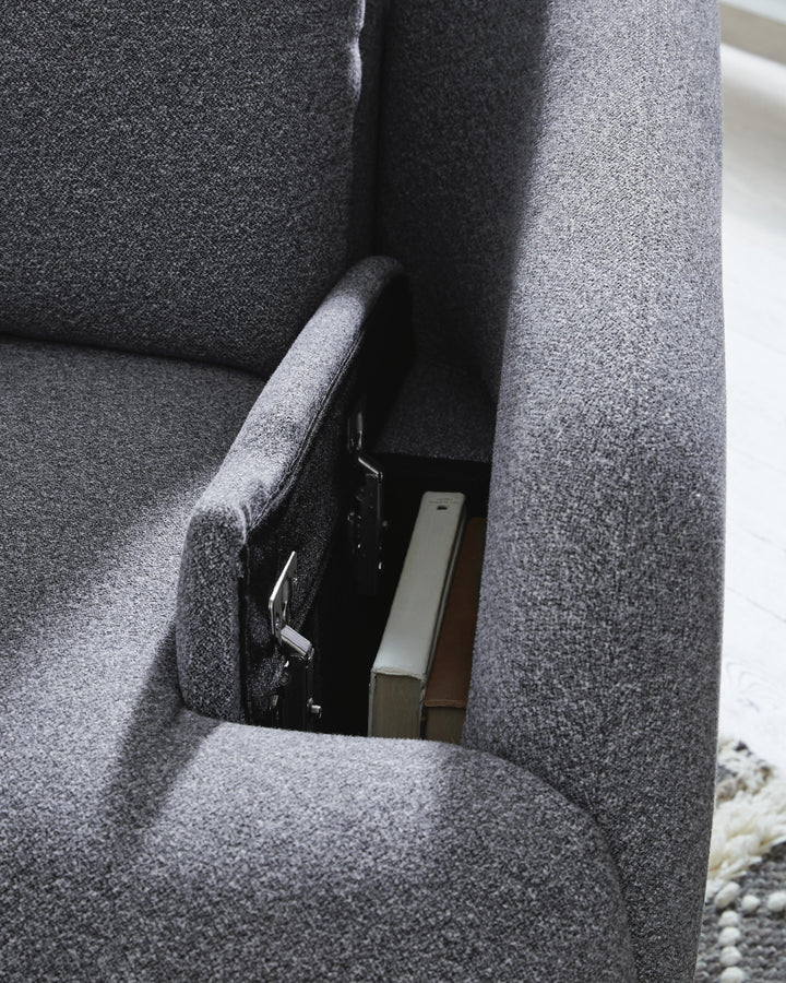 Alainmont Next-Gen Nuvella Swivel Power Recliner - Dark Gray (10)