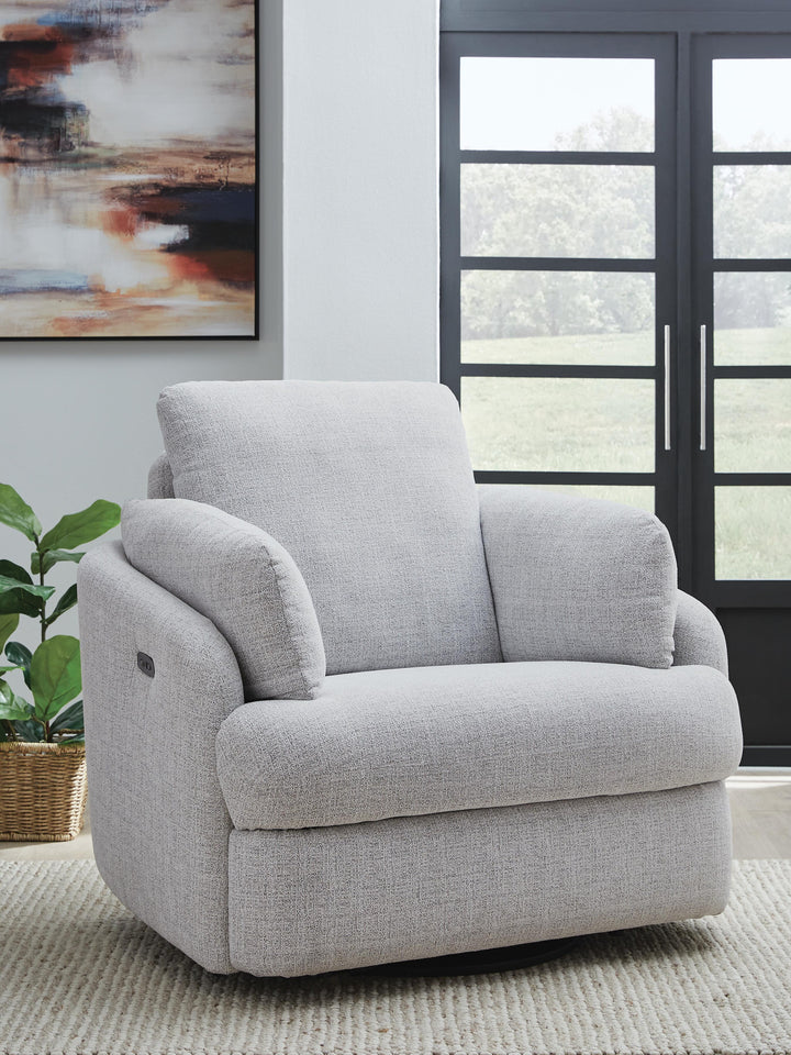 Alainmont Next-Gen Nuvella Swivel Power Recliner - Gray (2)