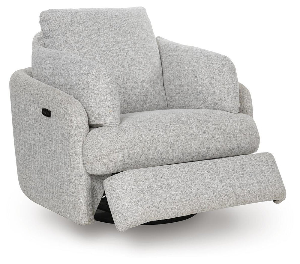 Alainmont Next-Gen Nuvella Swivel Power Recliner - Gray (4)