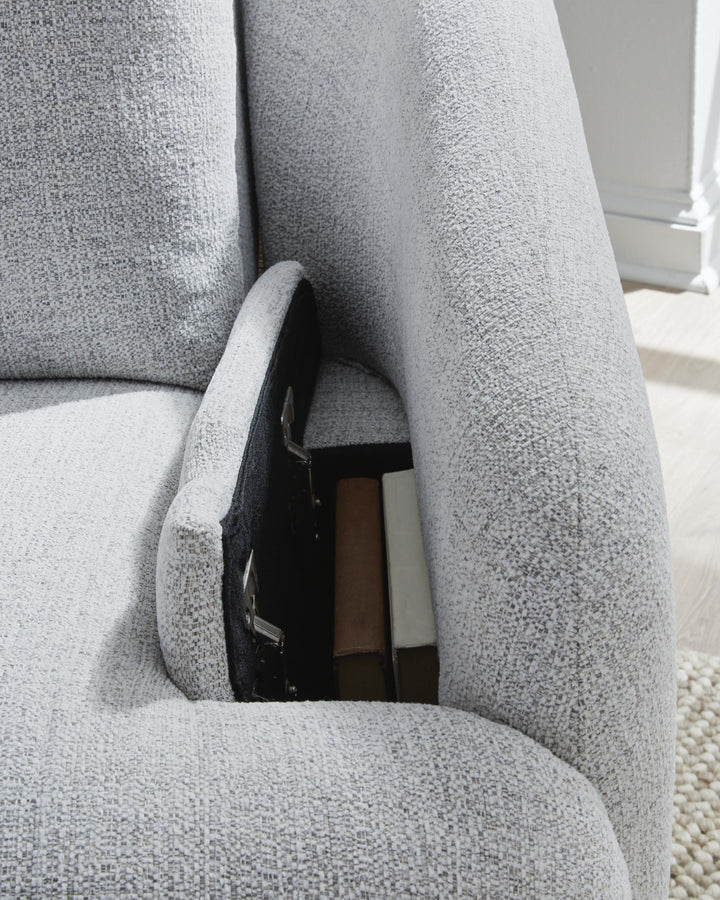 Alainmont Next-Gen Nuvella Swivel Power Recliner - Gray (8)