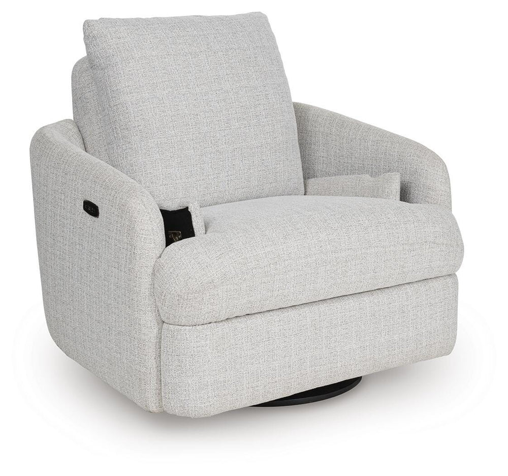 Alainmont Next-Gen Nuvella Swivel Power Recliner - Gray (5)