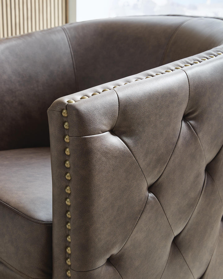 Brentlow Swivel Accent Chair - Dark Brown (6)
