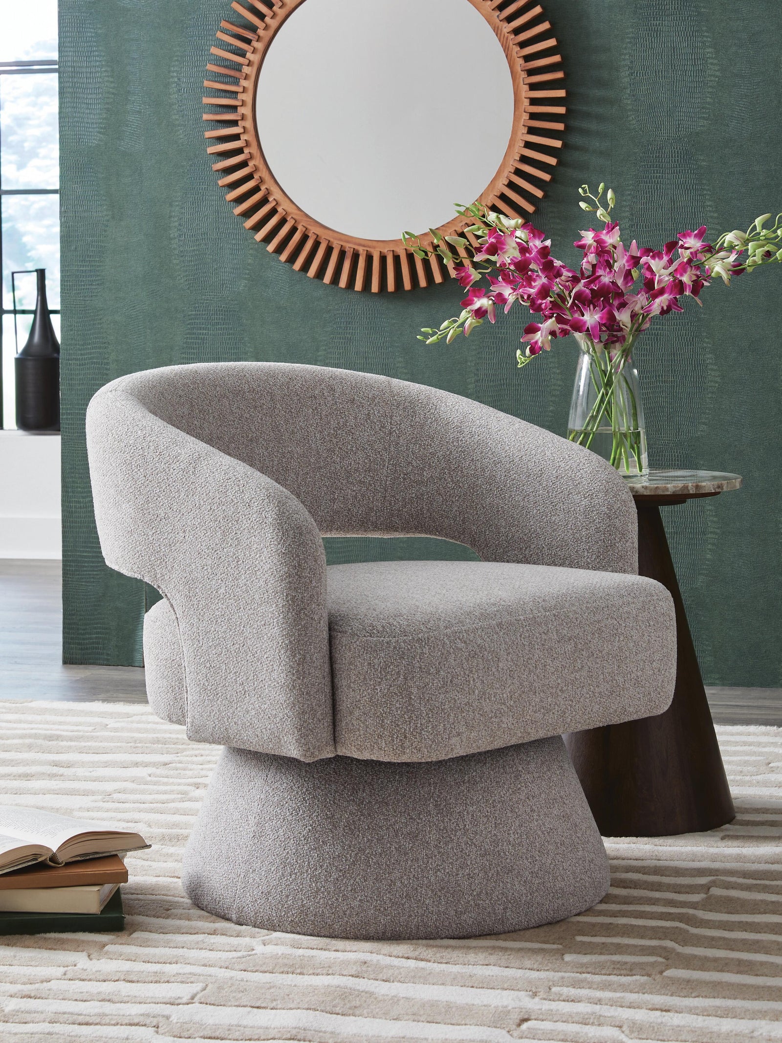 Nashkins Swivel Accent Chair - Gray (2)