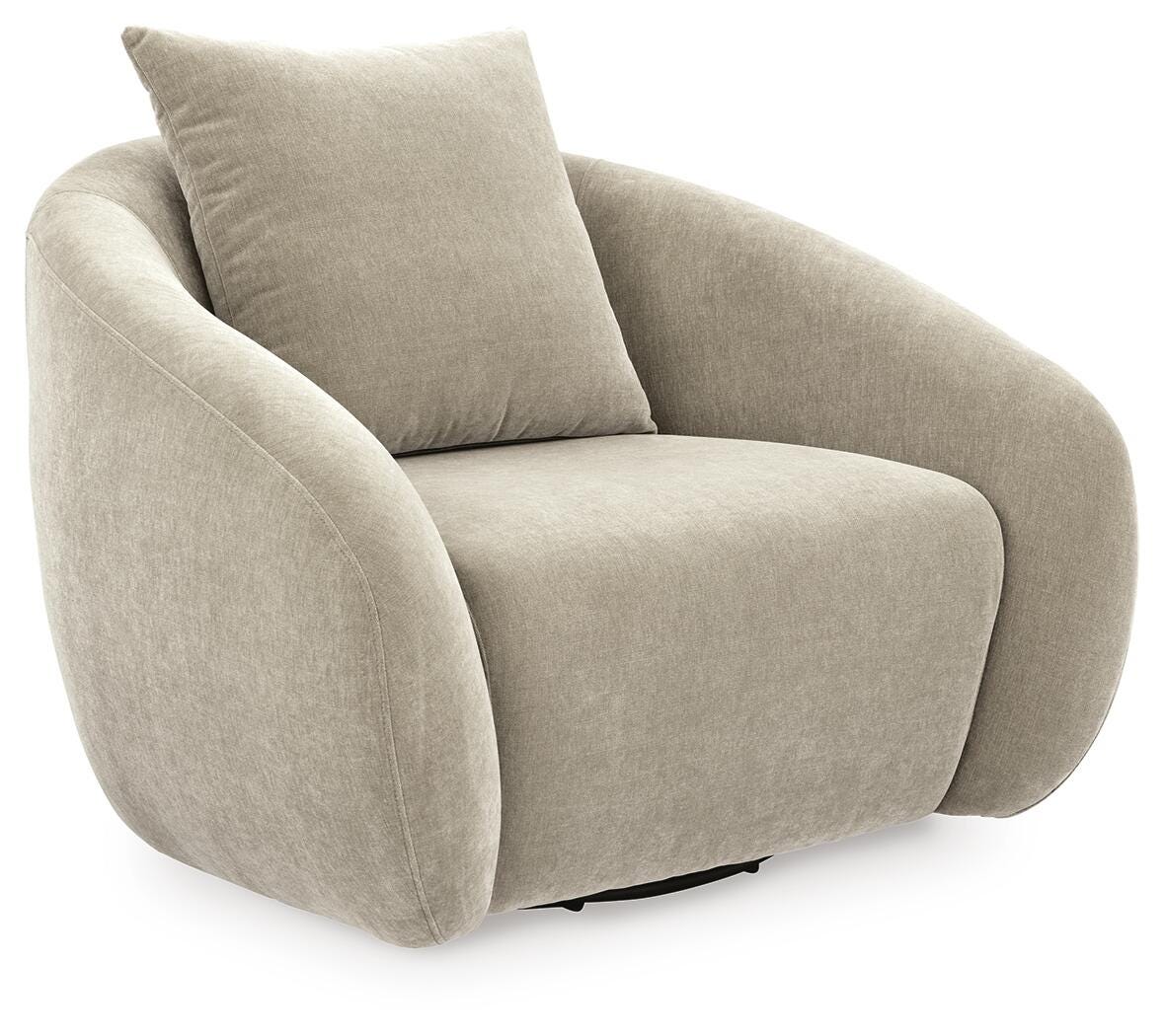 Yahya Swivel Accent Chair - Pebble (1)