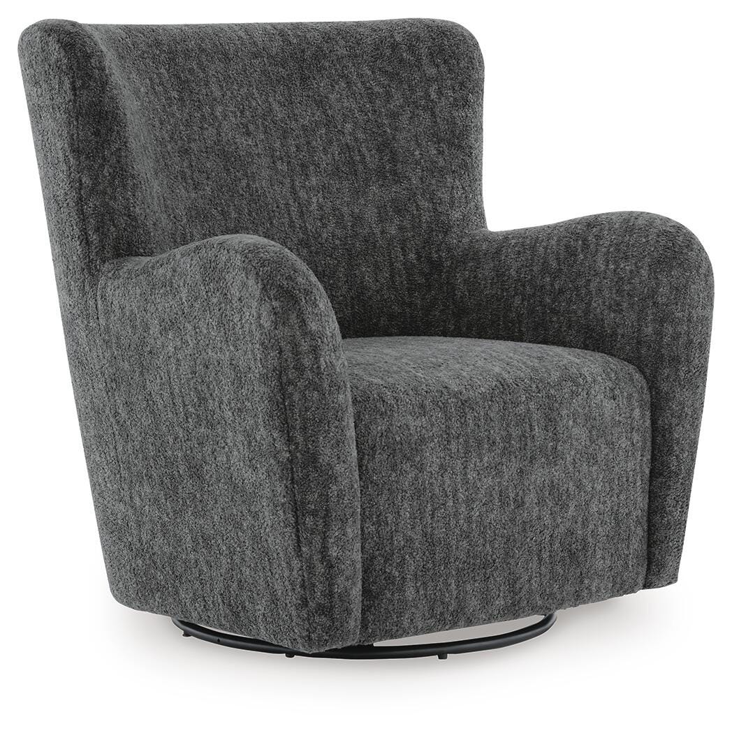 Rowenburg Swivel Glider Accent Chair - Heather Charcoal (1)