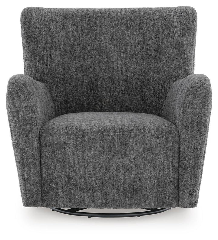 Rowenburg Swivel Glider Accent Chair - Heather Charcoal (3)