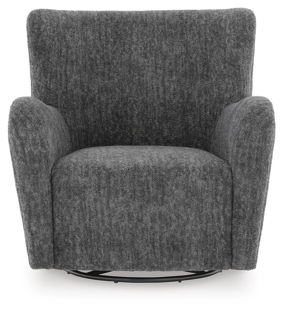 Rowenburg Swivel Glider Accent Chair - Heather Charcoal (3)