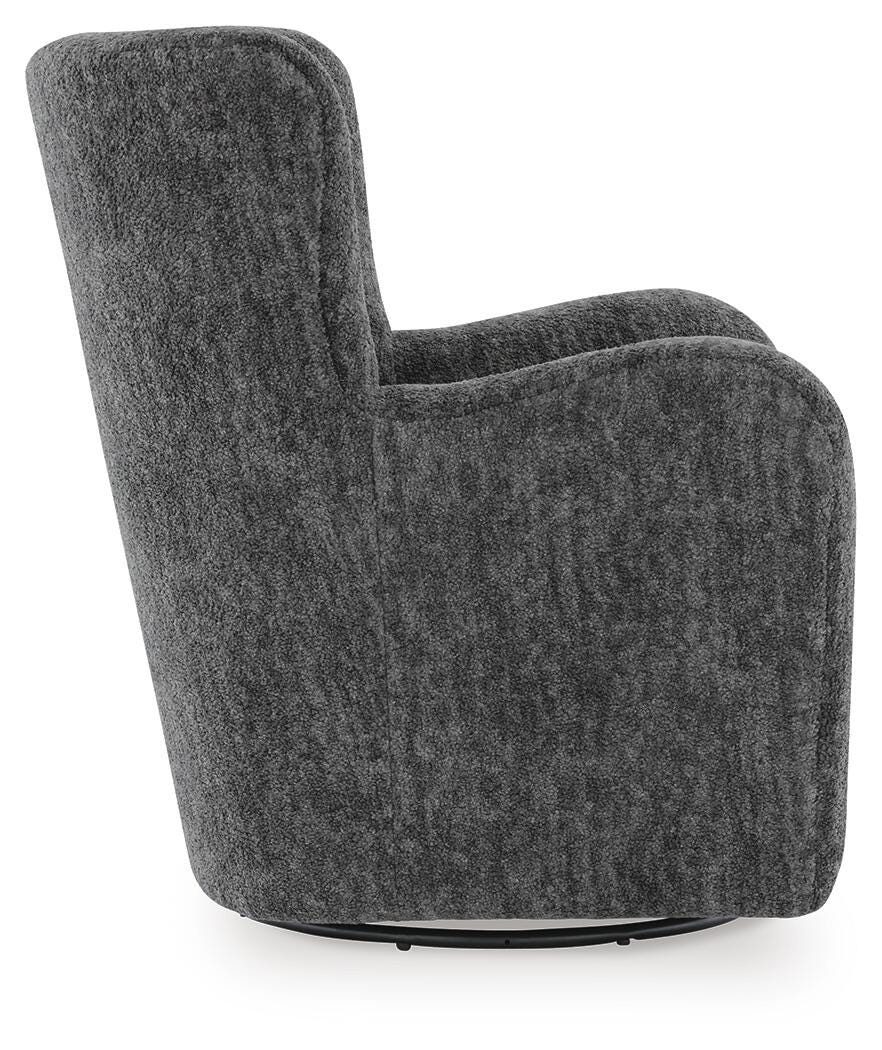 Rowenburg Swivel Glider Accent Chair - Heather Charcoal (4)