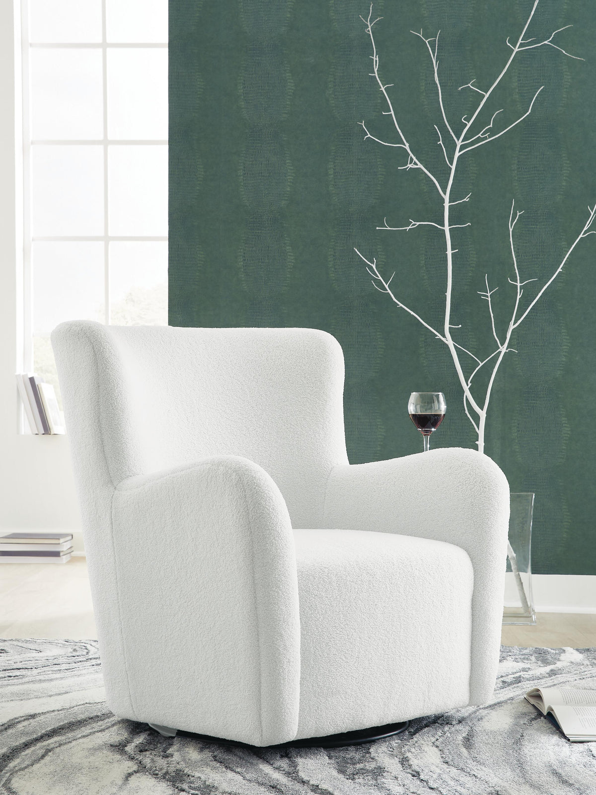 Rowenburg Swivel Glider Accent Chair - Cream (2)