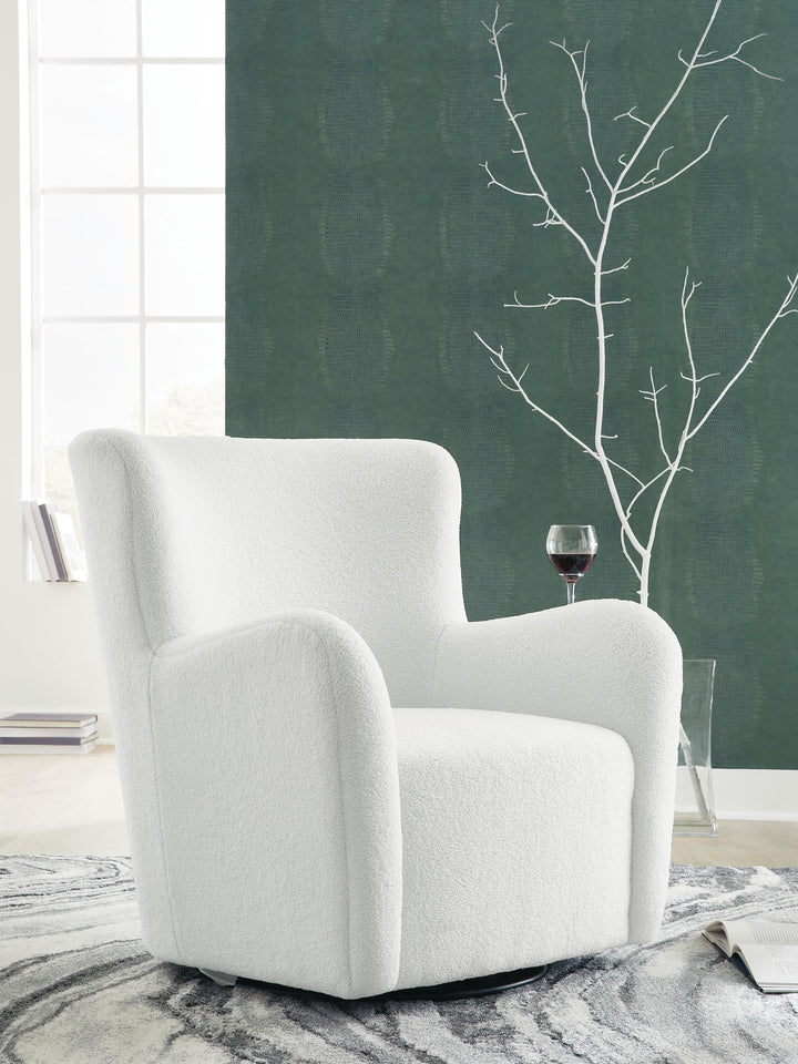 Rowenburg Swivel Glider Accent Chair - Cream (2)