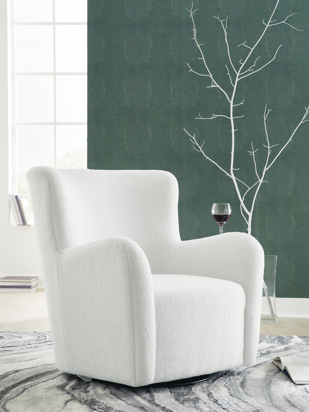 Rowenburg Swivel Glider Accent Chair - Cream (2)