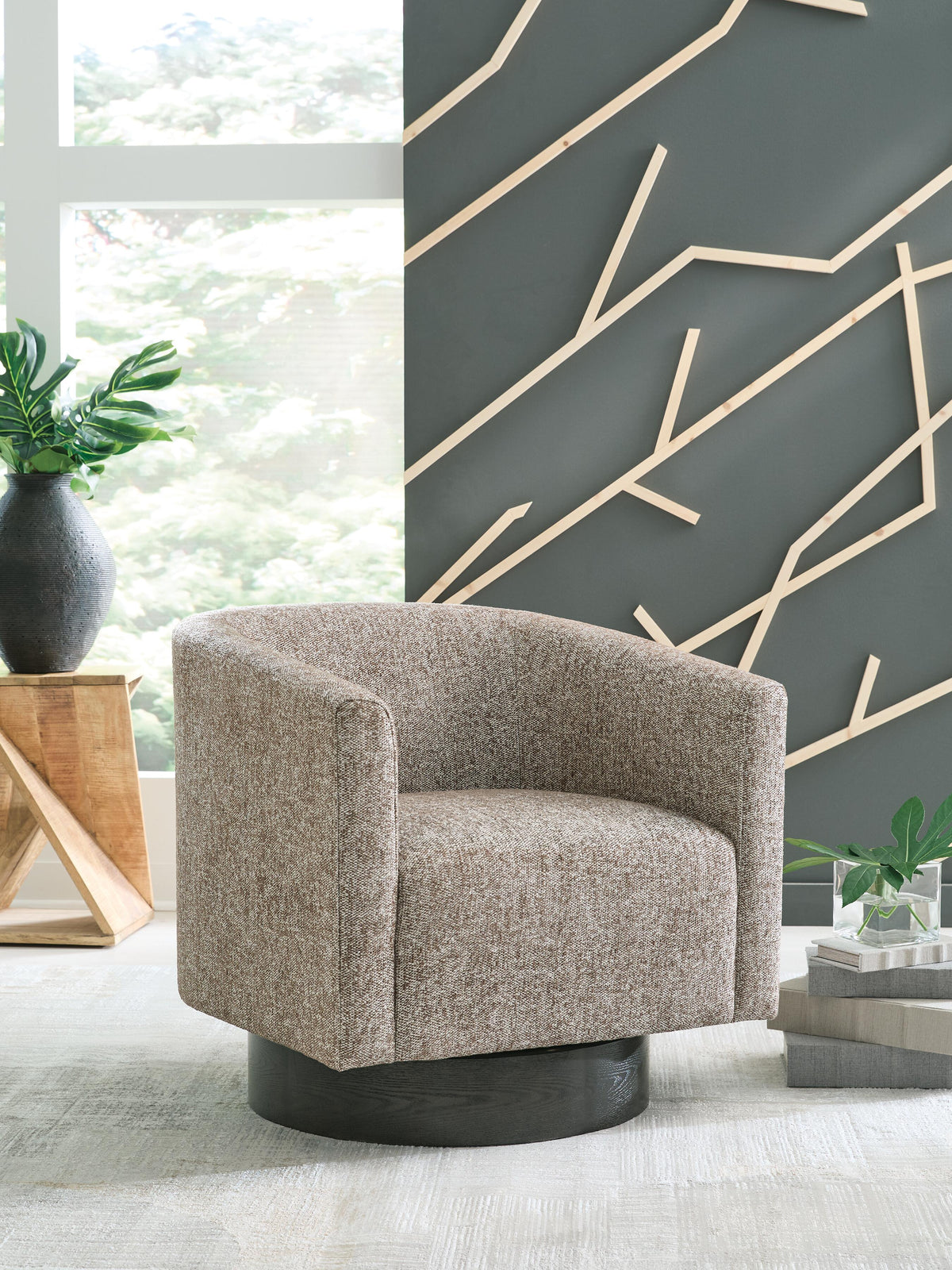 Jorryn Swivel Accent Chair - Brown (2)