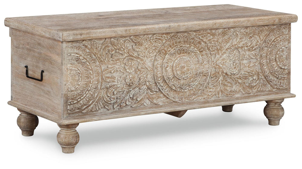 Fossil Ridge Storage Bench - Beige (1)