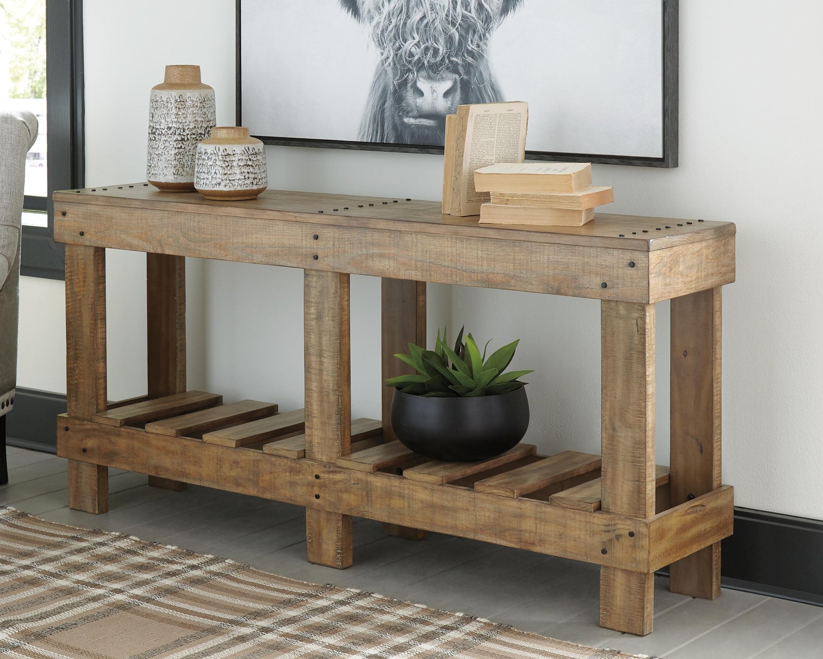 Susandeer Sofa/Console Table - Dark Brown (2)