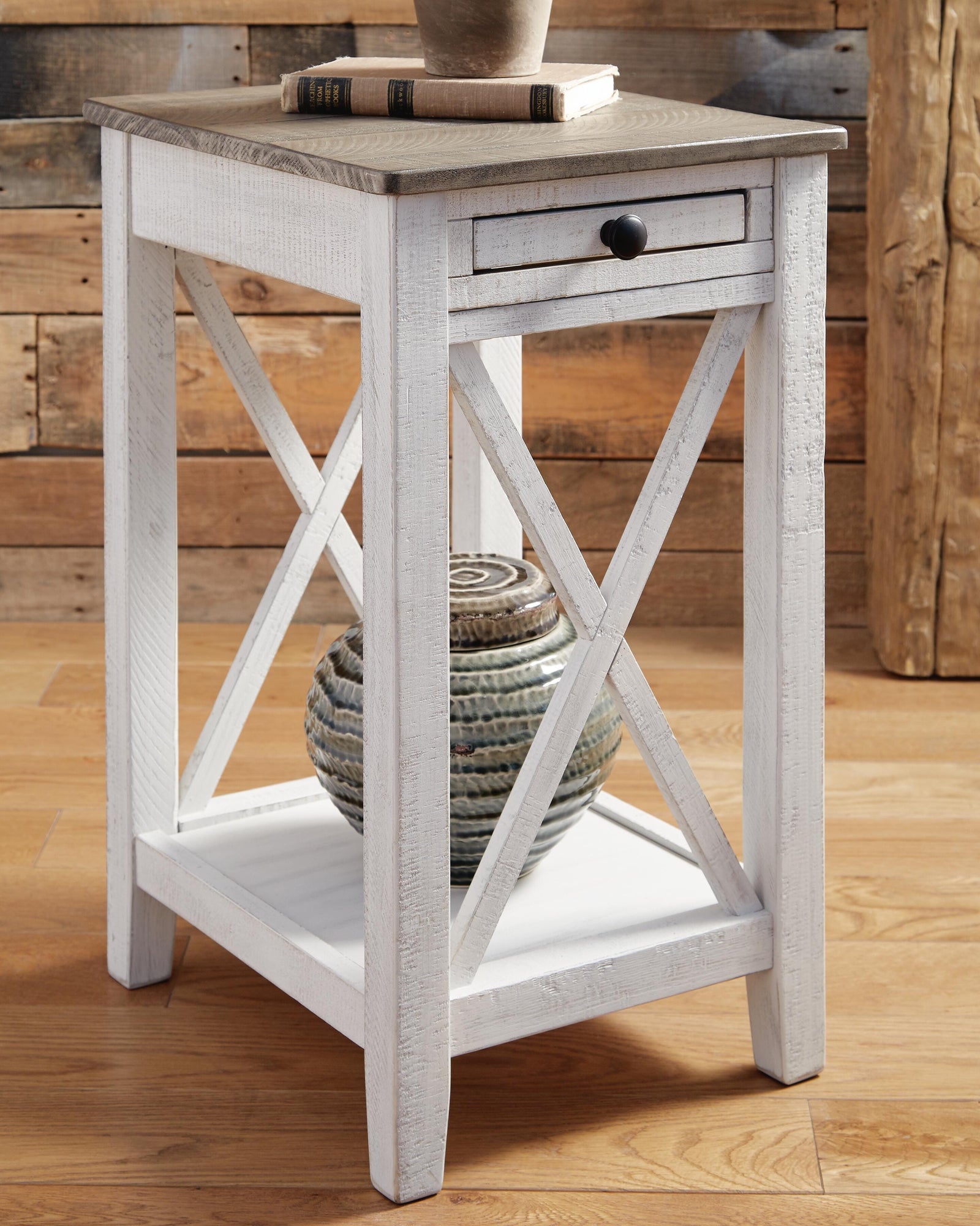 Adalane Accent Table - White (2)
