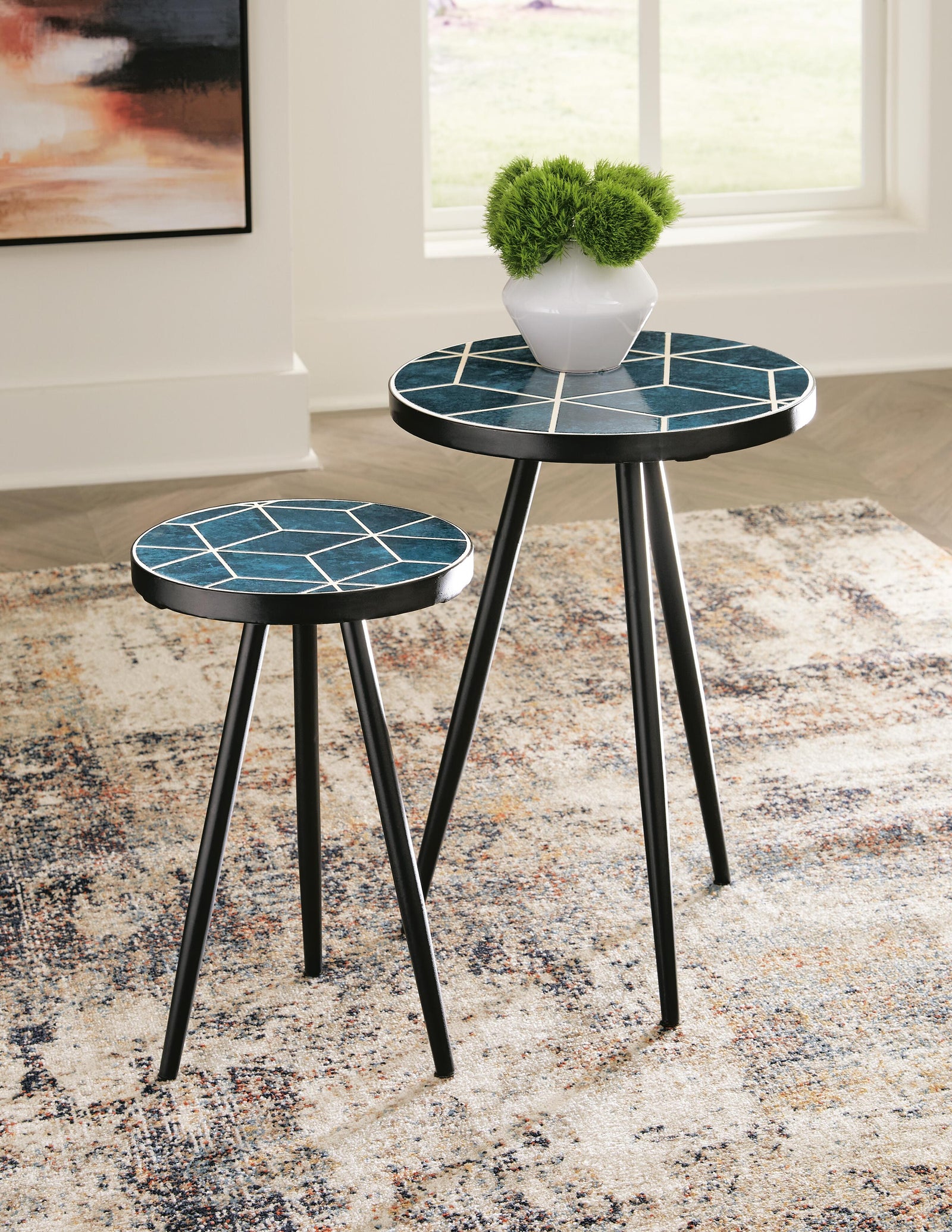 Clairbelle Accent Table (Set of 2) - Light Blue (2)