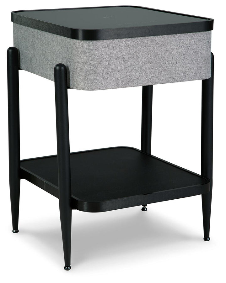 Jorvalee Accent Table with Speaker - Dark Gray (1)