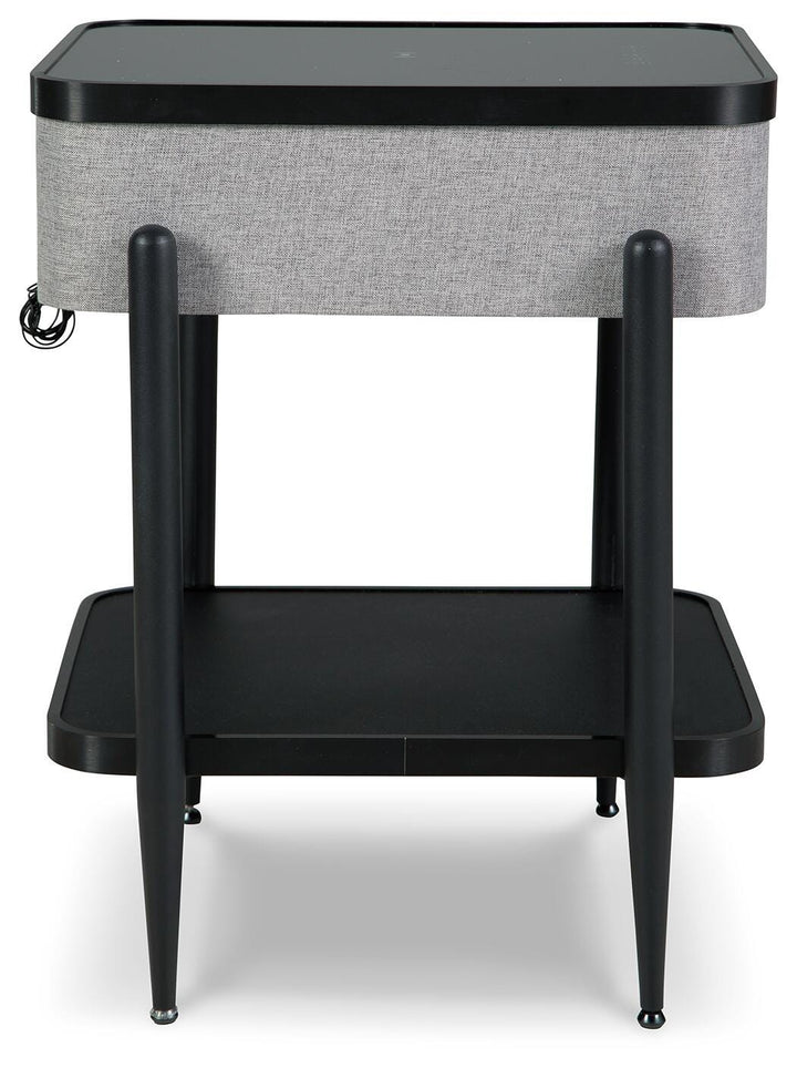 Jorvalee Accent Table with Speaker - Dark Gray (4)