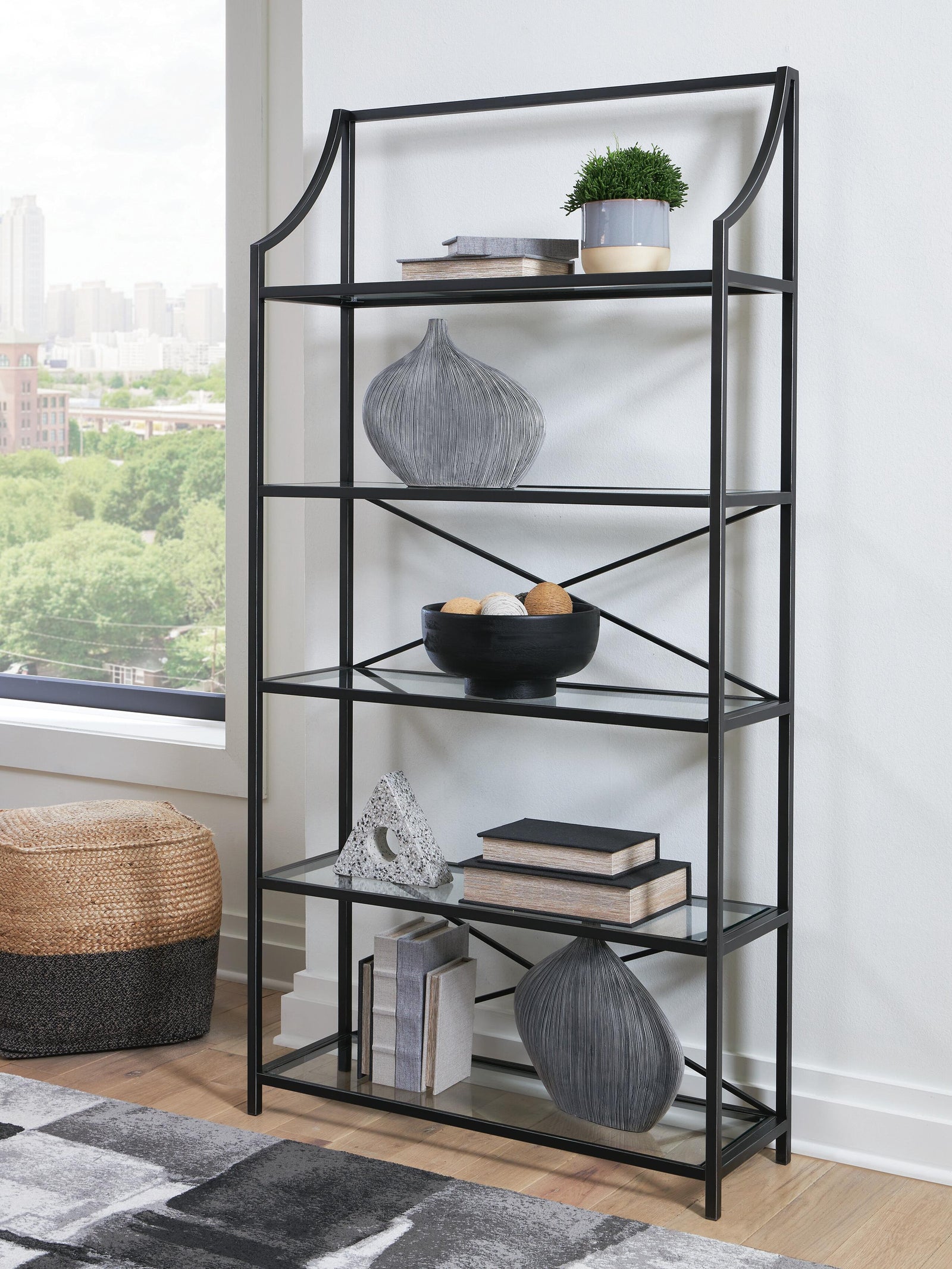 Dakerwell 72" Bookcase - Black (2)