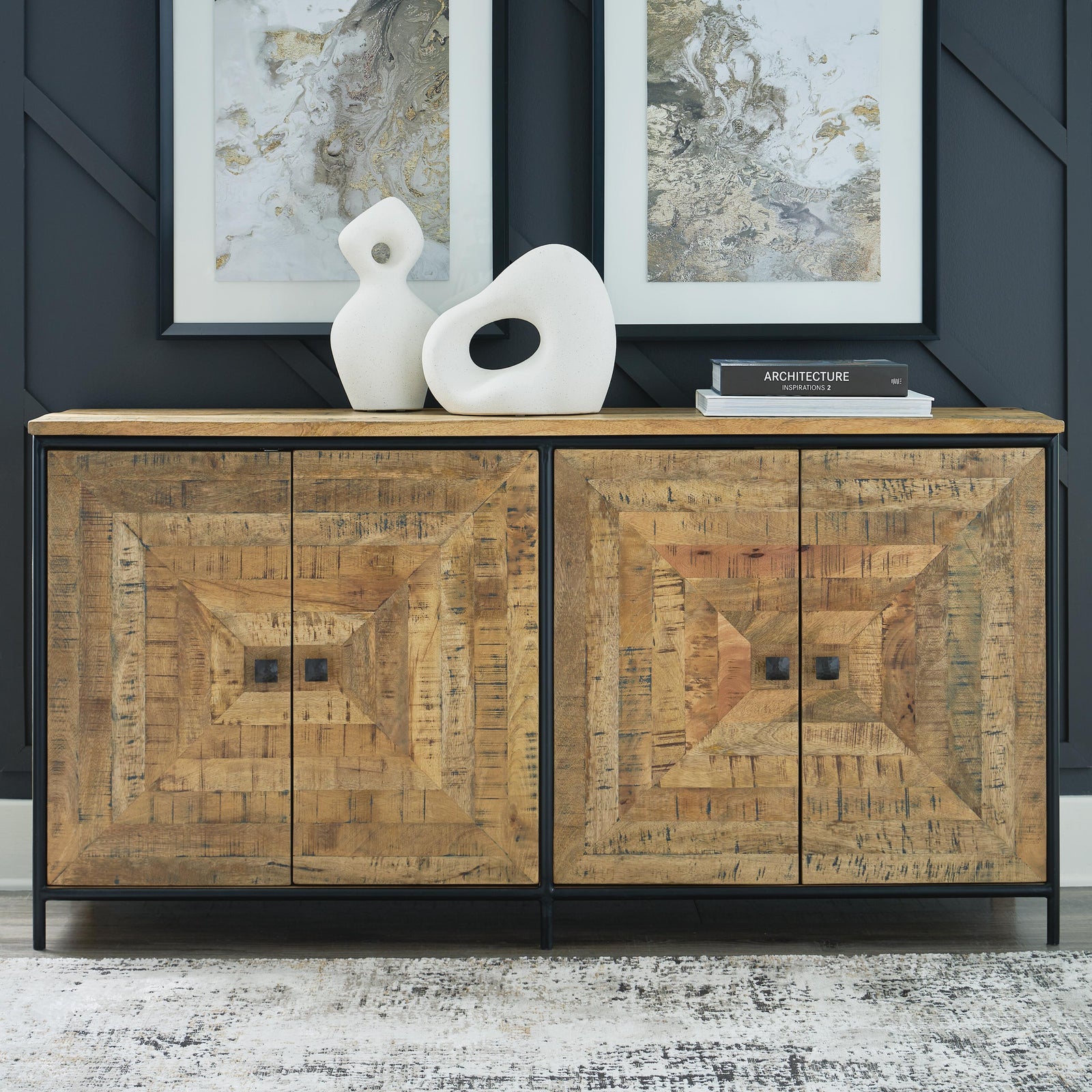Camney Accent Cabinet - Light Brown (2)