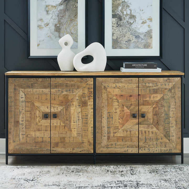 Camney Accent Cabinet - Light Brown (2)