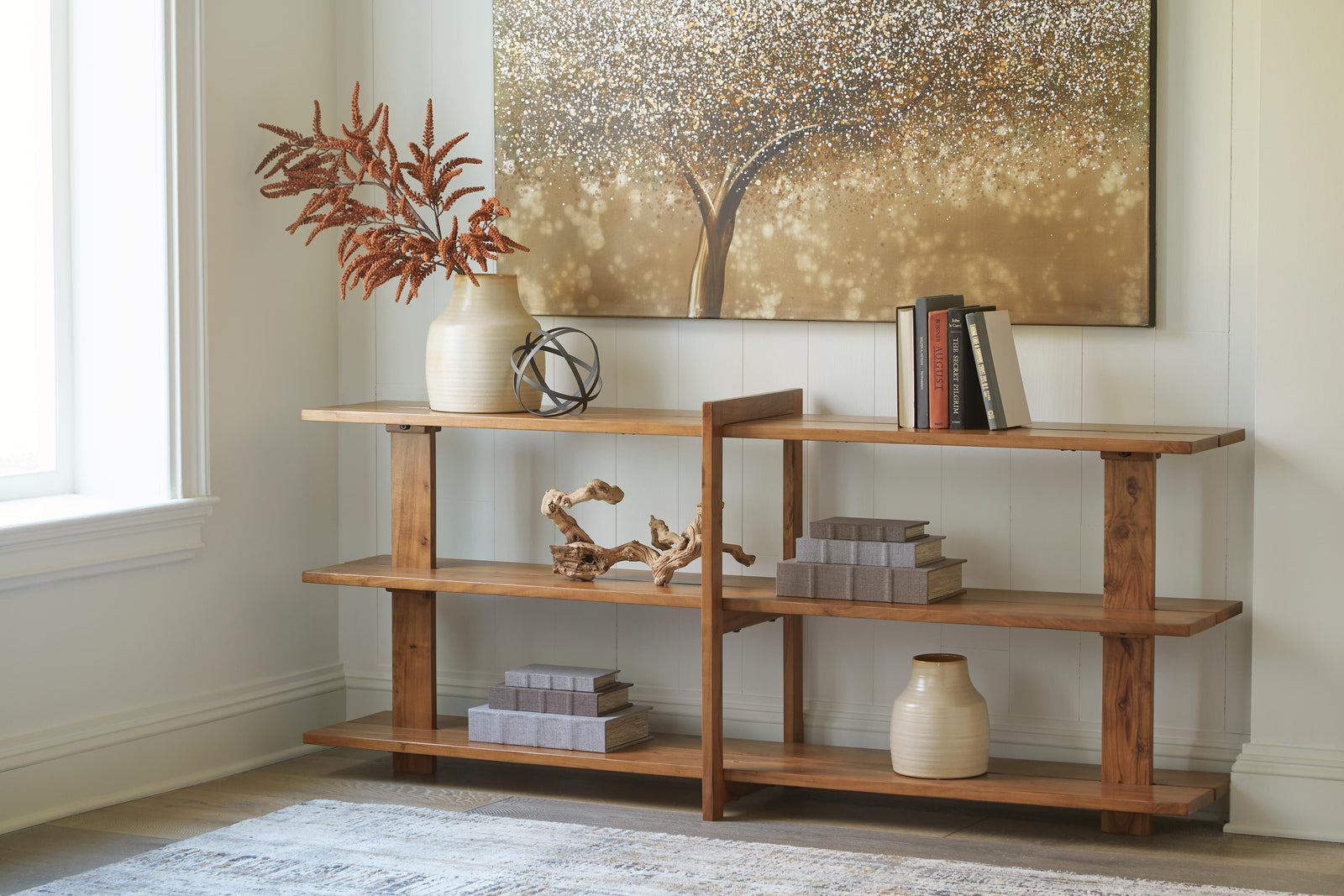 Fayemour Console Sofa Table - Light Brown (2)