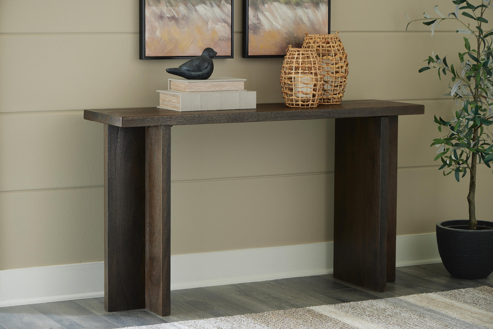 Jalenry Console Sofa Table - Dark Brown (2)
