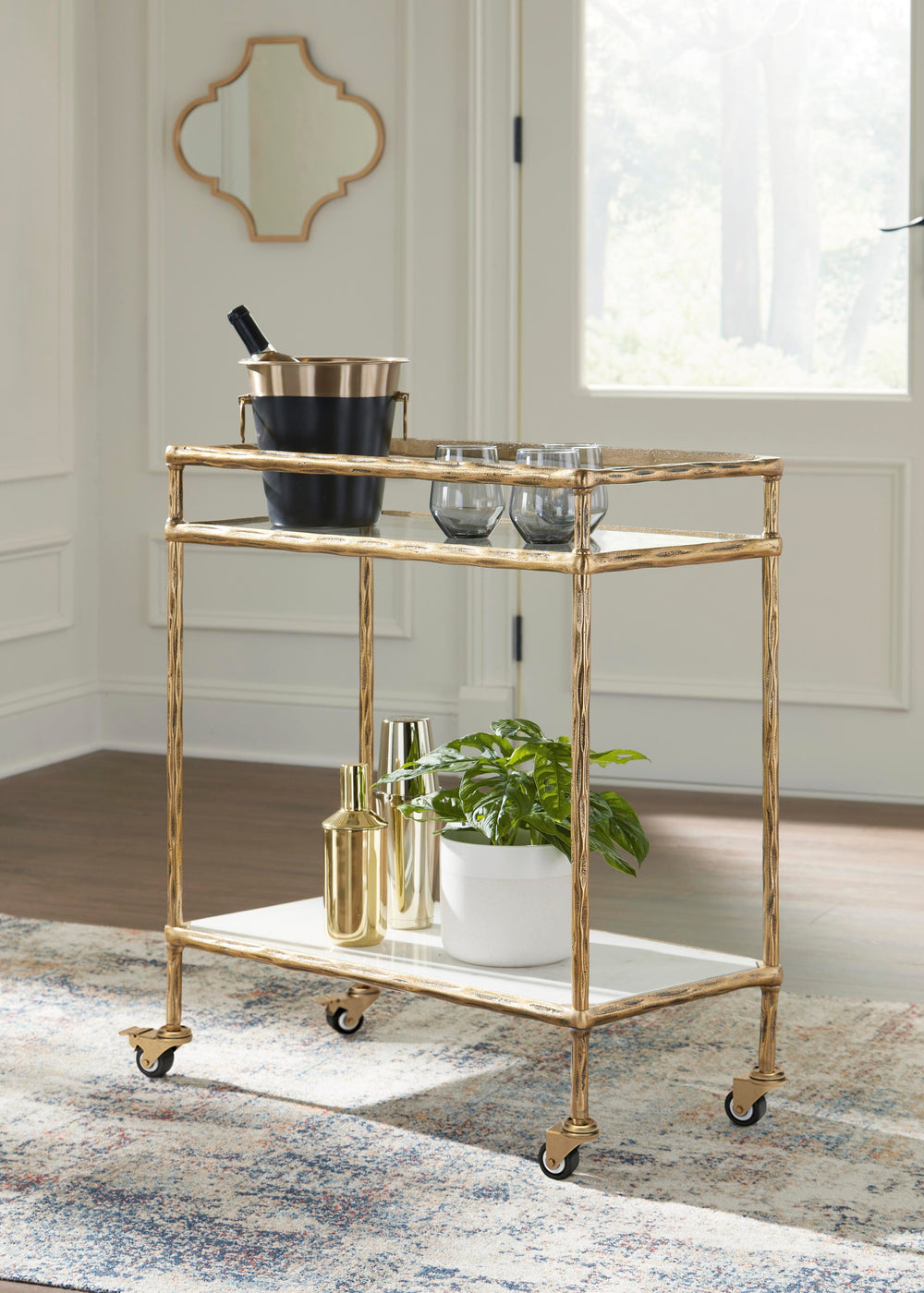 Plattfield Bar Cart - Gold (2)