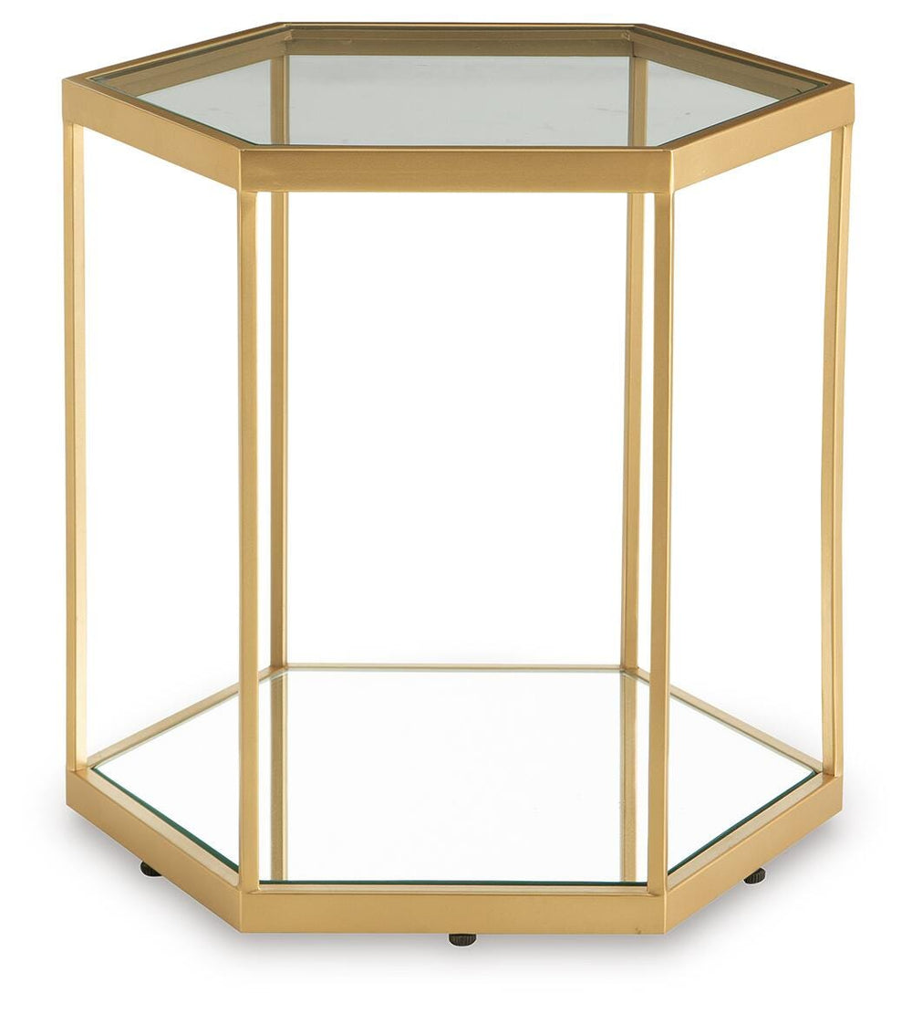 Veerwick Accent Coffee Table - Gold (3)