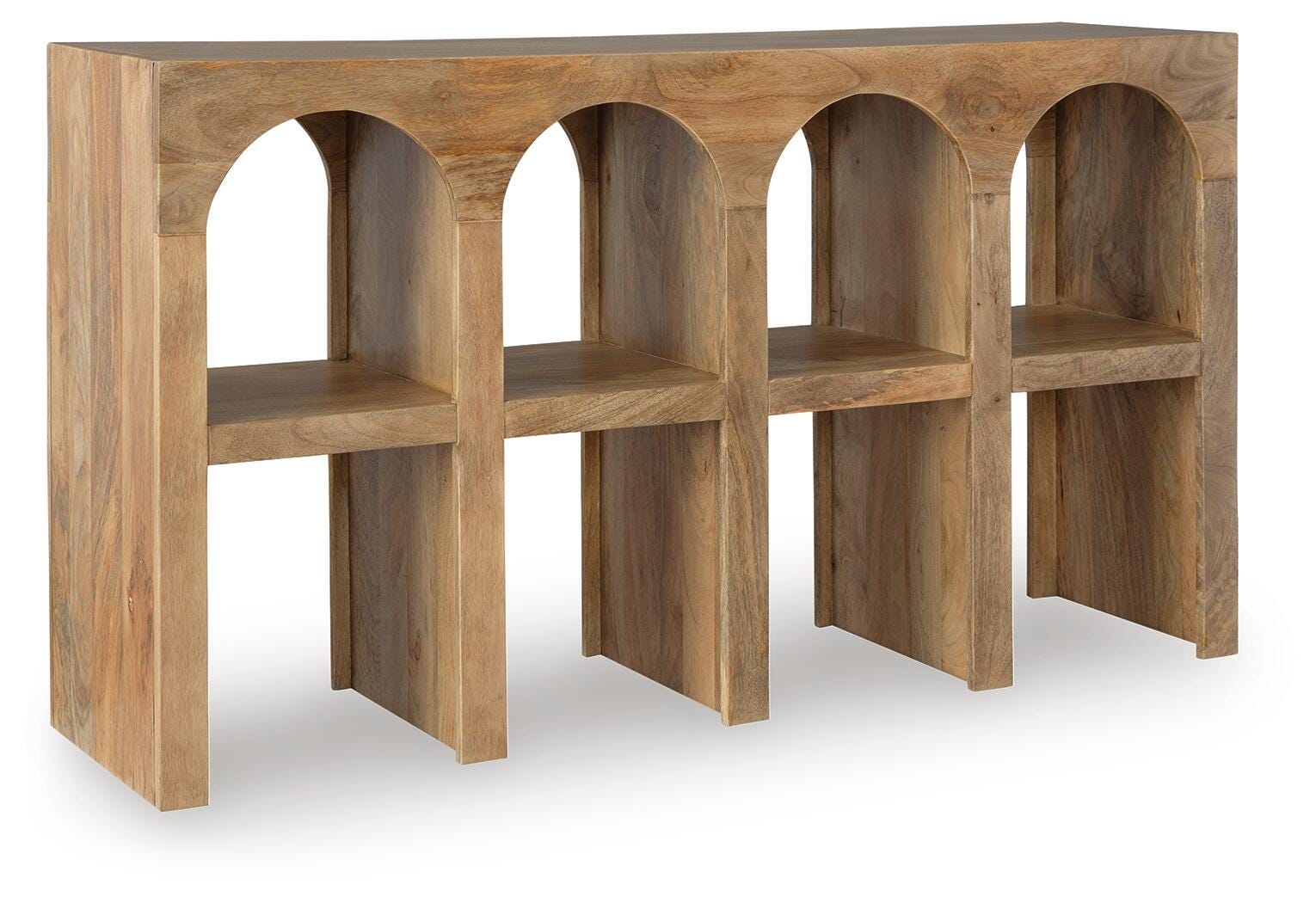 Luzmanacy Console Sofa Table - Light Brown (1)