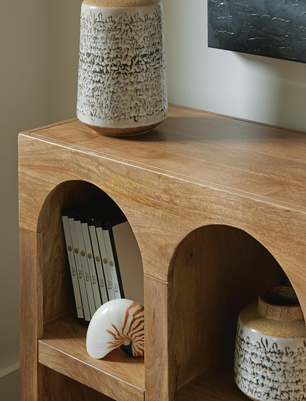 Luzmanacy Console Sofa Table - Light Brown (5)