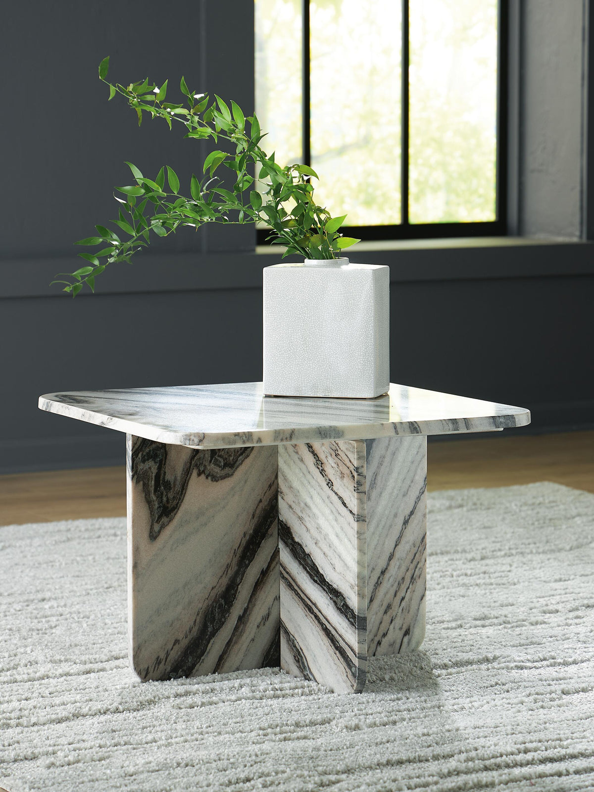 Baretton Accent Coffee Table - Black/White/Taupe (2)