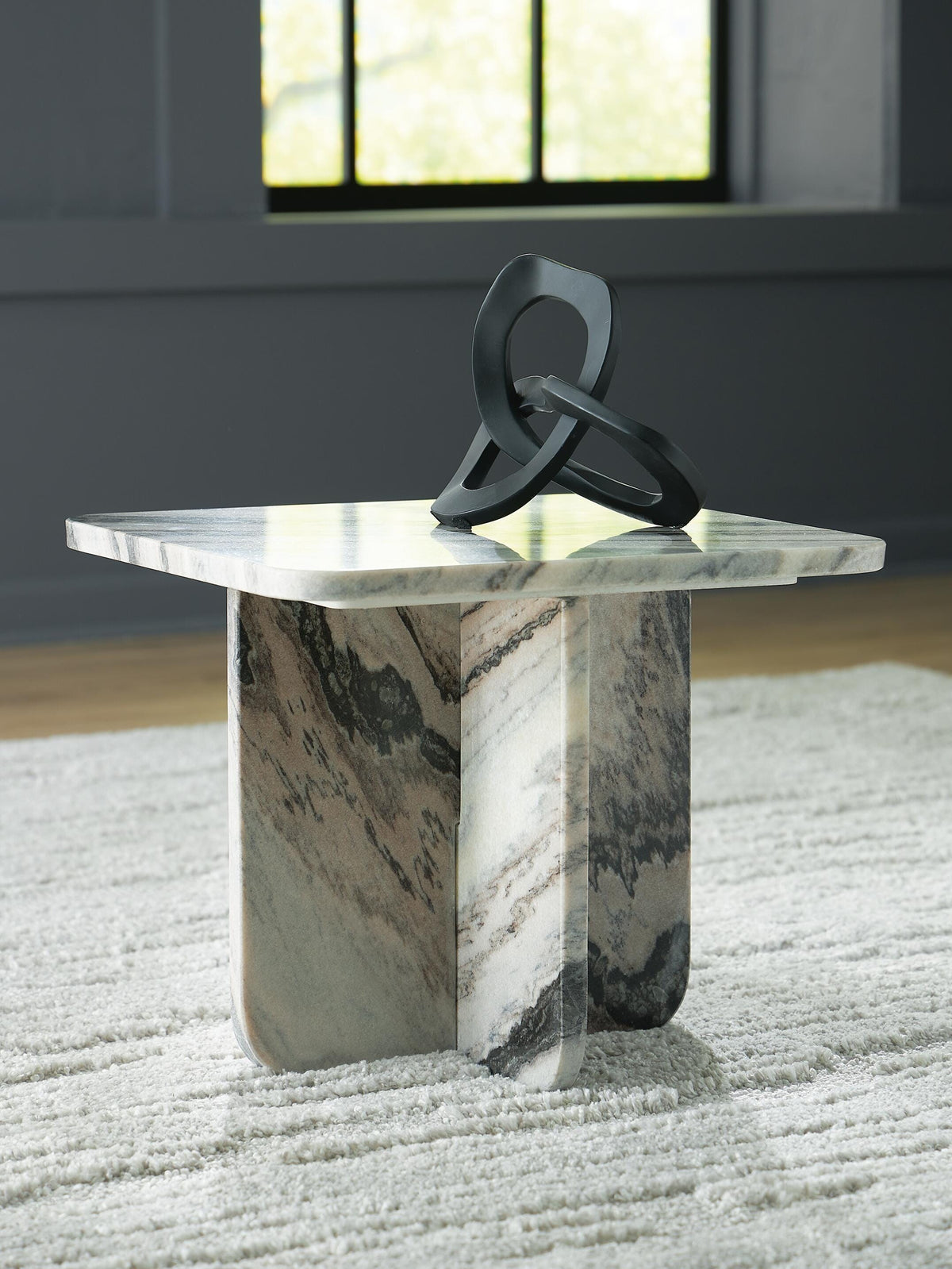 Baretton Accent Coffee Table - Black/White/Taupe (2)