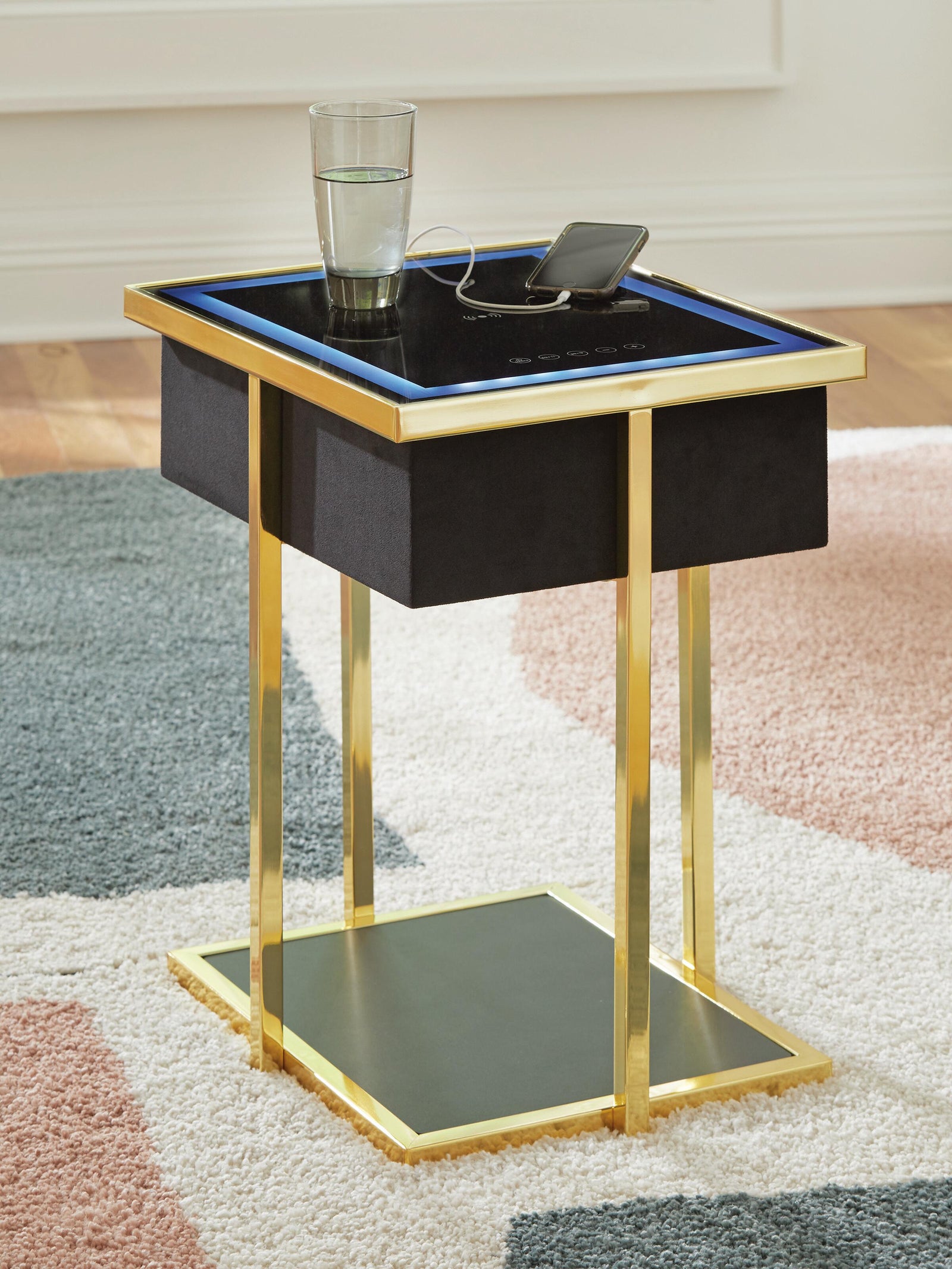 Rexwell Accent Table with Speaker - Black (2)