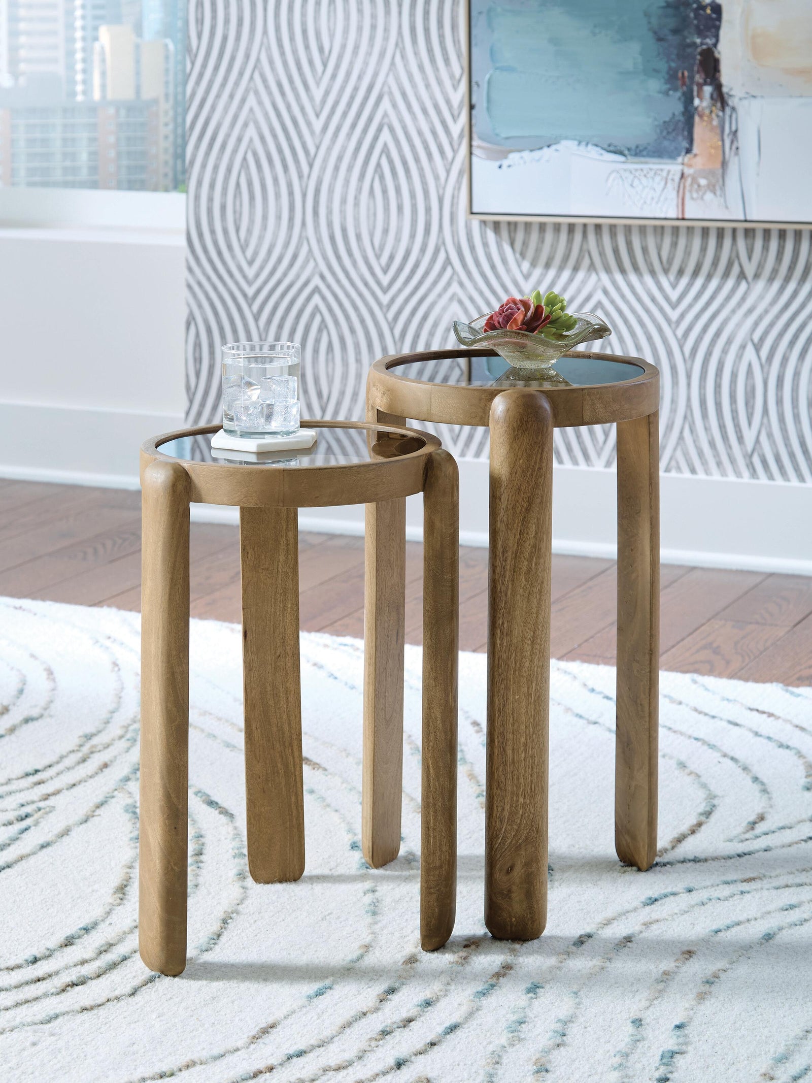 Jossor Accent Table (Set of 2) - Light Brown (2)