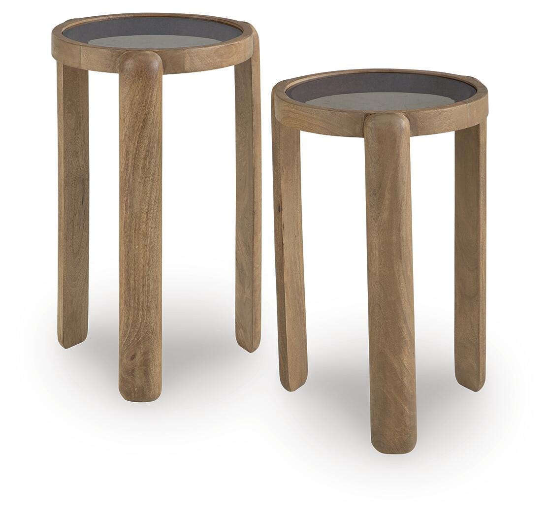 Jossor Accent Table (Set of 2) - Light Brown (1)
