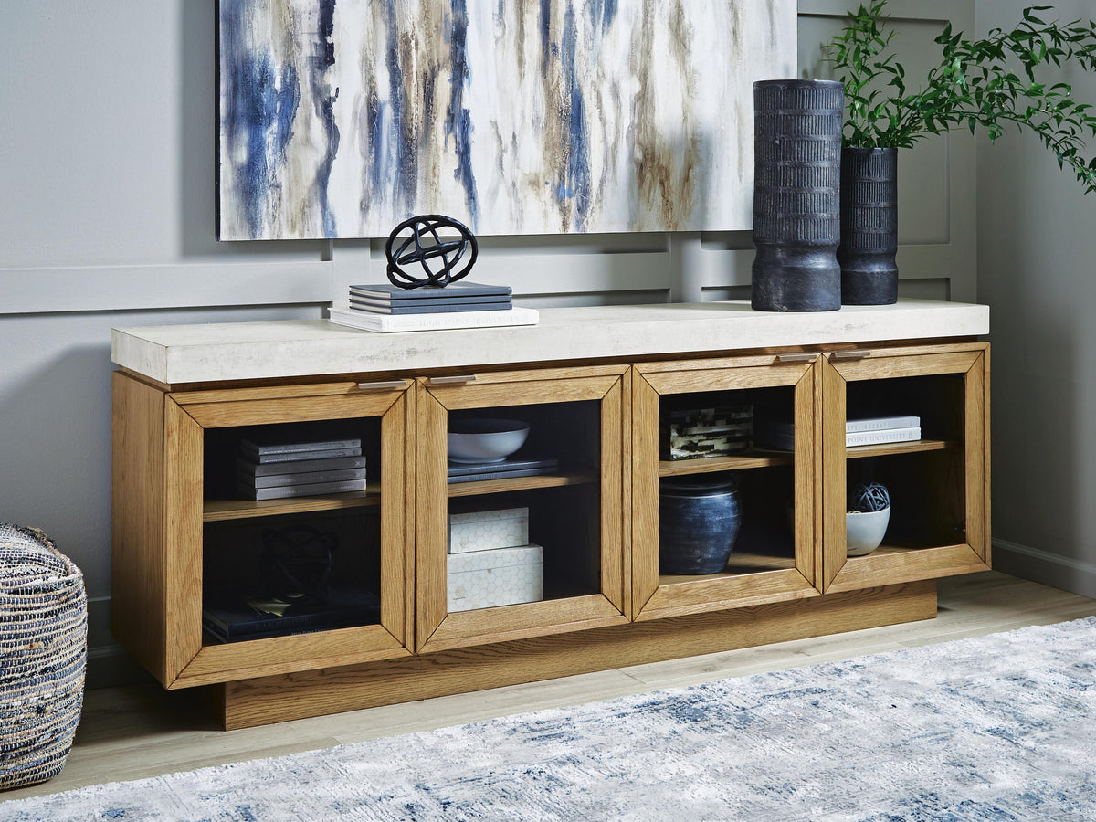 Adanworth Accent Cabinet - Light Brown/Gray (2)