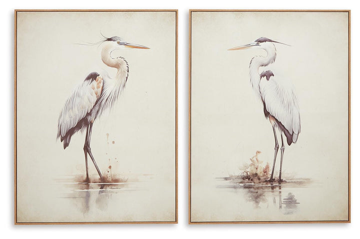 Aubinell Wall Art (Set of 2) - Beige (1)