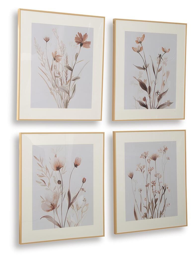 Chettings Wall Art (Set of 4) - Beige (3)